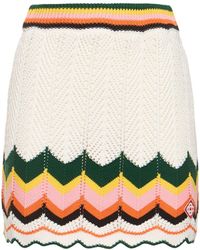 Casablanca - Chevron Lace Mini Skirt - Lyst