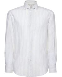 Brunello Cucinelli - Classic Cotton & Linen Shirt - Lyst