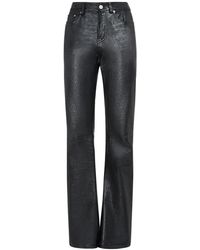 Balenciaga - Semi Shiny Leather Bootcut Pants - Lyst