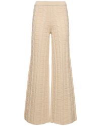 Acne Studios - Wool Blend Cable Knit Flared Pants - Lyst