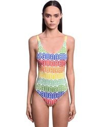 DSquared² Rainbow Logo One Piece Swimsuit - Mehrfarbig