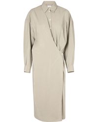 Lemaire - Twisted Silk Blend Midi Dress - Lyst