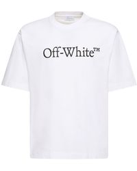 Off-White c/o Virgil Abloh - T-shirt in cotone con logo stampato - Lyst