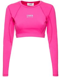 7 DAYS ACTIVE Top cropped a maniche lunghe - Rosa
