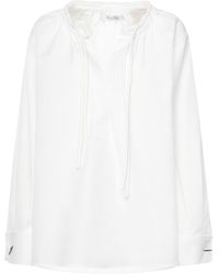 Max Mara - Cotton Poplin Lace-Up Shirt - Lyst
