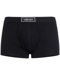 Versace - Calzoncillos boxer de algodón con logo - Lyst