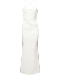 16Arlington - Esteli Satin Corset Midi Dress - Lyst