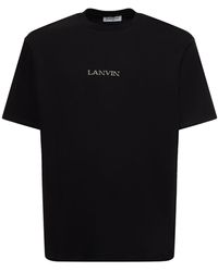 Lanvin - Logo Embroidery Oversized Cotton T-shirt - Lyst