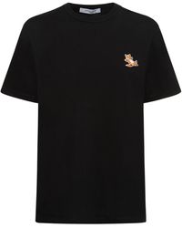 Maison Kitsuné - T-shirt chillax fox in cotone con patch - Lyst