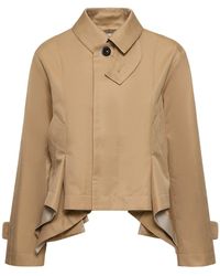 Sacai - Peplum Cotton Gabardine Jacket - Lyst
