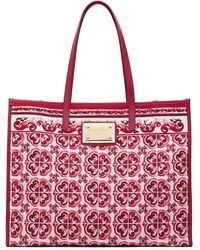 Dolce & Gabbana - Bolso tote grande azulejos de lona - Lyst