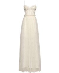 Sandra Mansour Besticktes Spitzenkleid - Weiß