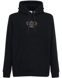 ticket print pocket cotton jersey hoodie