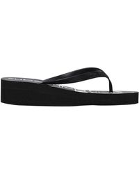 Calvin Klein 40mm Hohe Plateauflipflops Aus Gummi "tesse" - Schwarz