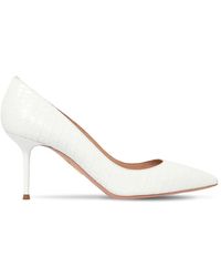 Aquazzura 75mm Hohe Lederpumps Mit Prägung "purist" - Weiß