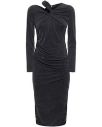 Giorgio Armani - Stretch Jersey Long Sleeve Midi Dress - Lyst