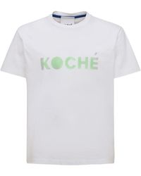 Koche T-shirt Aus Baumwolljersey Mit Logodruck - Weiß