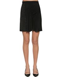 N°21 Minigonna In Crepe Con Borchie - Nero