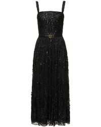 Elie Saab - Kleid Mit Spitzenstickerei - Lyst
