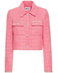 Self-Portrait Pink Sequin Boucle Jacket in Natural | Lyst