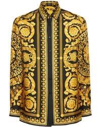 Versace - Camicia in seta stampa barocco - Lyst