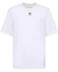 Marine Serre - T-shirt en jersey de coton biologique à logo - Lyst