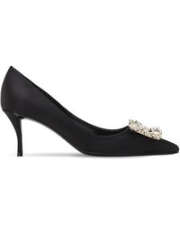 Roger Vivier - 65mm Flower Crystal Satin Pumps .5 - Lyst