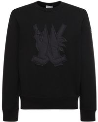 Moncler - Sweatshirt Aus Baumwolle Mit Logopatch - Lyst