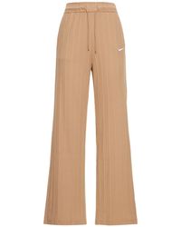Nike Pantalones Anchos De Algodón Jersey Acanalado - Neutro