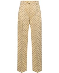 Gucci - gg Cotton & Linen Pants - Lyst