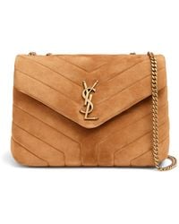 Saint Laurent - Small Loulou Monogram Quilted Suede Bag - Lyst