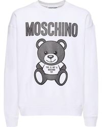 Moschino - Teddy Print Organic Cotton Sweatshirt - Lyst