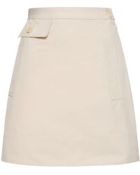 Aspesi - Cotton Canvas Mini Skirt - Lyst