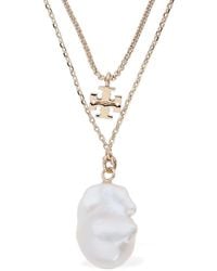 Tory Burch - Kira Delicate Pearl Layered Necklace - Lyst