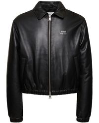 Ami Paris - Padded Leather Zip Jacket - Lyst