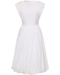 Marni - Cotton Poplin Sleeveless Midi Dress - Lyst