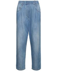 Brunello Cucinelli - Jeans anchos de denim - Lyst