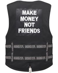 MAKE MONEY NOT FRIENDS Logo Vest W/belts - Black