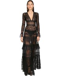 Zuhair Murad Langes Spitzenkleid - Schwarz