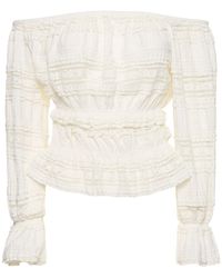 Designers Remix - Avery Off-the-shoulder Lace Shirt - Lyst