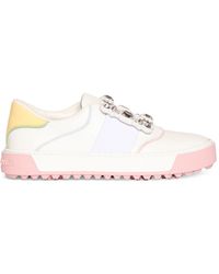 Roger Vivier - Very Vivier Leather Low Top Sneakers - Lyst