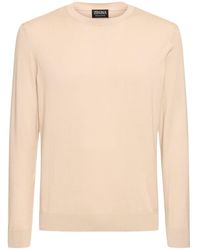 Zegna - Cotton Crewneck Sweater - Lyst