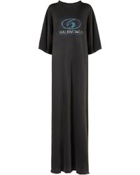 Balenciaga - Cotton Maxi T-shirt Dress - Lyst