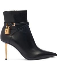 Tom Ford - 85Mm Padlock Leather Ankle Boots - Lyst