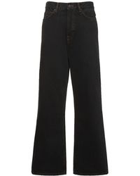Wardrobe NYC - Low Rise Wide Cotton Jeans - Lyst