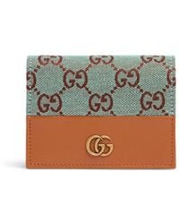 Gucci - Porta carte di credito in tela gg e pelle - Lyst
