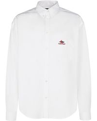 Balenciaga - Camisa de popelin con logo bordado - Lyst