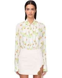 Area Floral Print Shirt W/ Crystals - Multicolour