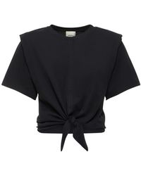 Isabel Marant - T-shirt zelikia in cotone da annodare - Lyst