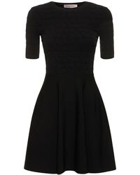 Valentino - Knit Logo Short Sleeve Mini Dress - Lyst